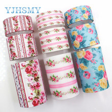 YJHSMY G-18815-938,10 yards 25/75 mm flower Ribbons Thermal transfer Printed grosgrain Wedding Accessories DIY handmade material 2024 - buy cheap