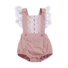 Cute 0-24M Newborn Infant Baby Girl Clothes 2019 Summer Cotton Onesie Girls Lace Ruffle Sleeveless Baby Bodysuit 2024 - buy cheap