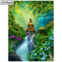 New Arrival 5d Diamond Painting Waterfall Landscape Buddha Square Diamond Mosaic Sticker 3d Rhinestone Diamond Embroidery Crafts 2024 - buy cheap