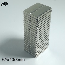 100pcs/lot N35 Rectangular magnet 25x10x3  Super Strong Neodymium magnet 25*10*3 NdFeB  magnet mm 2024 - buy cheap