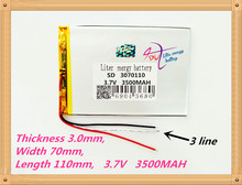 3 line 3070110 Tablet PC battery capacity 3070110 3.7V 3500mA Universal Li-ion battery for tablet pc 7 inch 8 inch 9inch 2024 - buy cheap