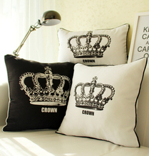 Crown Cushion Cover Eiffel Tower Soft Pillow Cases Minimalist Style Letter Black and White Pillow Covers Home Sofa Decoration 2024 - buy cheap