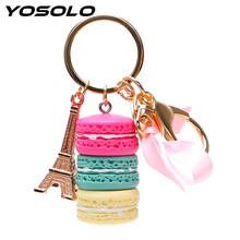 Keyring Key Chain Eiffel Tower Key Holder Gold Metal Lovely Macaron Keychains Car Key Rings Auto Accessories Gifts for Girls 2024 - buy cheap