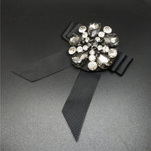 Luxurious Full Black Brooches Female Lady Crystal Elegant Bow Brooch Pin Lapel Pin Female Antique Full Crystal Brooches 2024 - buy cheap