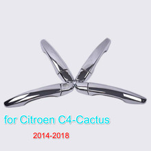 Funduoo para citroen c4 cactus 2014 2015 2016 2017 2018 c-cactus novo chrome maçaneta da porta do carro capa guarnição adesivo frete grátis 2024 - compre barato