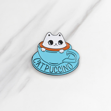 CATPUCCINO Enamel Brooches Cartoon Lovely Coffee Button Pins for clothes bag Badge Cat Fans Jewelry Gift for friends kids 2024 - buy cheap