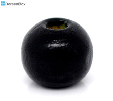 Doreen Box hot-  500 Painted Black Wood Spacer Beads 8mm(Small Hole) (B08248) 2024 - buy cheap
