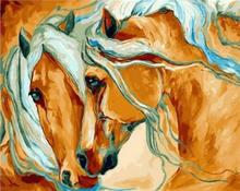 Pintura a óleo de cavalo inteligente por número, pintura acrílica de decoração de tela pintura por números de desenho de animal 2024 - compre barato
