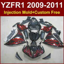 Peças de motocicleta de chama vermelha para yamaha, yzf r1 09 10 11 12 r1 yzf1000 r1 + 7 presentes de injeção yzf r1 2009 2010 2011 2024 - compre barato