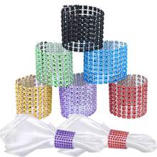 10pcs 8 Row Mesh Bow Covers With  Closure Bling Napkin Ring Diamond Rhinestone Wedding Chair Sashes Bows   J2Y 2024 - buy cheap