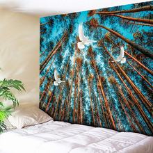 Forest Tapestry Galaxy Wall Hanging Large Boho Tree Wall Tapestry Cheap Hippie Tapestries Wall Art Decor Blanket Blue Wall Cloth 2024 - buy cheap