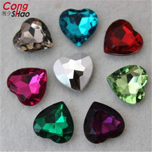 Cong Shao 16mm 100Pcs Love Heart Sharp Botto 3D Acrylic Rhinestone Trim Stones And Crystals Costume Button DIY Accessories CS131 2024 - buy cheap