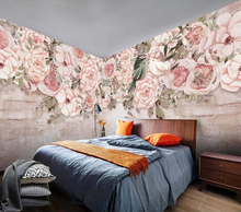 Decorative wallpaper Pink rose flower background wall painting 2024 - buy cheap