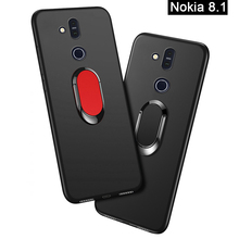 Cover for Nokia 8.1 Case Luxury 6.18 Inch Soft Black Silicone Magnetic Car Holder Ring Funda for Nokia 8.1 2018 Phone Cases 2024 - buy cheap