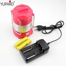 Yupard USB farolillos recargables tienda camping luz exterior SMD LED AA/18650 banco de energía móvil + 2*1800mAh 18650 batería + cargador 2024 - compra barato