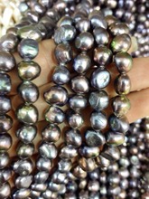 One Strands 8-9mm black blue gray brown colors baroque pearl real natural freshwater pearl loose beads 35cm / 14.5inch DIY 2024 - buy cheap