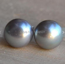 Joyería de perlas al por mayor, pendientes de tuerca de Color gris, joyería de poste de plata esterlina de 8MM 2024 - compra barato