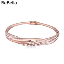 Женский позолоченный браслет BeBella, Открытый браслет с чешскими кристаллами для девочек, рождественские Модные ювелирные изделия, подарок на день рождения 2024 - купить недорого