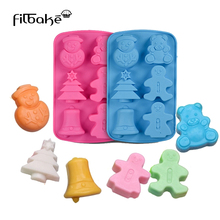 FILBAKE 3D Handmade Christmas Tree Snowman Silicone Soap Mold DIY Baking Mold Ice Cube Bread Biscuit Chocolate Mould Cake Pan 2024 - buy cheap