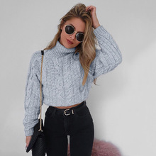 Autumn Winter Fashion Turtleneck Sweater Women Pullovers Coltrui Knit Short Jumper Casual Tight Cropped Sweater Long Sleeve Pull 2024 - buy cheap