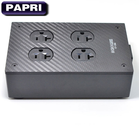 Papri Original 4 Carbon Fiber Us Ac Power Socket Enclosure Box Case Chassis Diy Distributor Hifi For Audio Amplifier In An With Delivery Comparison Specifications - Diy Audio Power Strip Chassis