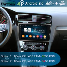 10,1 "IPS Octa Core Android 9,0 4GB de RAM + ROM de 64GB Radio de coche GPS Navi para Volkswagen VW Golf 7 MK7 2013-2017 DSP CarPlay loro BT 2024 - compra barato