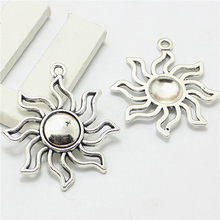 Sweet Bell 20pcs 31*34mm Tibetan   Metal Zinc Alloy Sun Pendant Charms Fit Jewelry Necklace Pendant Charm Making 4D783 2024 - buy cheap