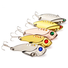 5 Pcs Metal VIB Lures 6cm 11g vivid Vibrations Spoon Lure Fishing Bait Bass Artificial Hard Bait Cicada lure VIB Bait 3D Eyes 2024 - buy cheap