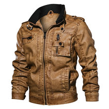 2022 Autumn Winter Men's PU Leather Jackets Casual Slim Fit Windbreaker Motorcycle Outwear Male Bomber Jackets Coat 2024 - buy cheap