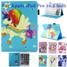 Fashion Cartoon Fly Unicorn Pattern PU Leather Silicone Cover For Apple iPad pro 10.5'' 2017 A1701 Case Funda Tablet Stand Shell 2024 - buy cheap
