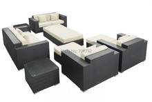 Outdoor rattan furniture patio 9 Pieces sofa set white cushions 2024 - buy cheap