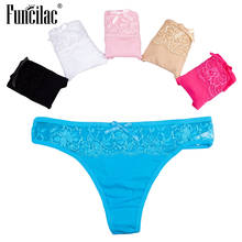 FUNCILAC G-String for Women Sexy Transparent Thong Floral Lace  Panties Cotton Briefs Women Underwear Female Lingerie 5 Pcs/Lot 2024 - buy cheap