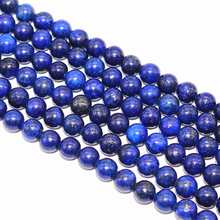 Lote de cuentas redondas sueltas de lapislázuli de 6mm para fabricación de joyas, pulseras y collares, gran oferta, 120 2024 - compra barato