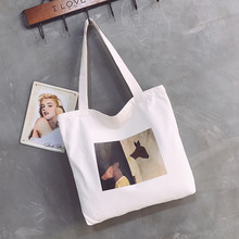 Ladies Cloth Canvas Tote Bag Handmade Cotton Shopping Travel Women Folding Shoulder Shopping Shopper Bags Bolsas De Tela 2024 - купить недорого