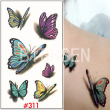 Временные татуировки новый 3d бабочки небольшие наклейки татуировки разноцветные татуировки временные татуировки фальшивки 3d татуировки наклейки WTAo311 2024 - купить недорого