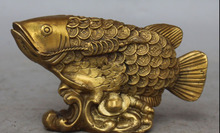 SCY S0021 6 "China FengShui Bronce Tallado Dinero Riqueza Animales Escultura de Peces barracuda 2024 - compra barato