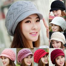 Fashion Women's Winter Solid Color Warm Knitted Baggy Beret Beanie Hat Slouch Ski Cap 2024 - buy cheap