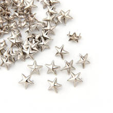 Красивые модные металлические серебристые шпильки с заклепками в виде звезд, дизайнерские серьги-гвоздики в стиле панк с коническим конусом 7 мм, 100 шт., сумка «сделай сам» 2024 - купить недорого