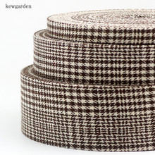 Kewgarden-Cinta cuadrícula de rayas para tela, cintas de tela de capas de 10mm, 25mm, 40mm, cinta a cuadros hecha a mano, lazo de bricolaje, Riband 6 m/lote 2024 - compra barato