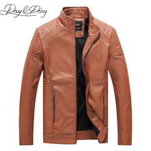 DAVYDAISY New Arrival PU Leather Jacket Men Autumn Stand Collar Zipper Men Coat Casual Dress Leather Coat Plus Size 6XL DCT-227 2024 - buy cheap