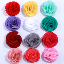 10 peças 4.5cm flores de chiffon redondas da moda de alta qualidade acessórios para chapéu tecido flor para faixas de pano 2024 - compre barato