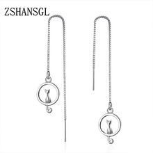 Classic Silver color Earrings Moon Cat Long Tassel Twisted Drop Earrings for Women Oorbellen Brincos Pendientes Ali Pearl 2024 - buy cheap