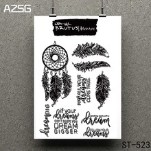 AZSG Feather art Clear Stamps/seal for DIY Scrapbooking/Card Making/Photo Album Decoration Supplies 2024 - buy cheap