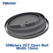 POWGE 30Meters 2MGT 2M 2GT open synchronous Timing belt 2M-15 2GT-15 width 15mm Rubber Small backlash Linear Motion 3D Printer 2024 - buy cheap