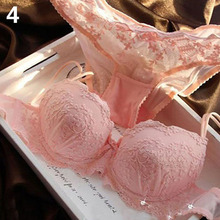 New Arrival Women Sexy Lace Flower Embroider Bow Decor Push Up Bra Set Knickers Lingerie 2024 - buy cheap