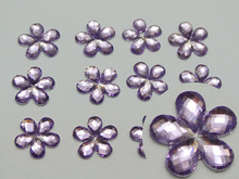 Gemas de diamantes de imitación de flores facetadas, Color mezclado acrílico, 10mm, 500 2024 - compra barato