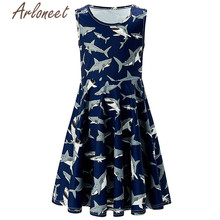 ARLONEET Clothes children girls sleeveless dress cartoon shark casual dress long 2019 Summer kids party princess girls dresses 2024 - buy cheap