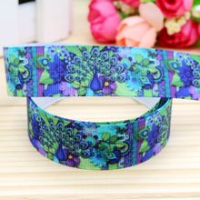 7/8inch Free Shipping Peacock Printed Grosgrain Ribbon Hairbow Headwear Party Decoration Diy Wholesale OEM 22mm P5225 2024 - buy cheap