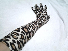 Leopard stripes chico niños dedos largos baile rendimiento guantes unisex estudiante mitones 2024 - compra barato