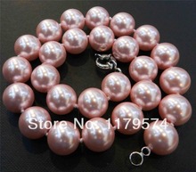 Hot free deliver goods wholesale new Charming!Beautiful Natural Lovely 16mm Pink South Sea Shell Pearl Necklace 18" AAA+wj395 2024 - buy cheap